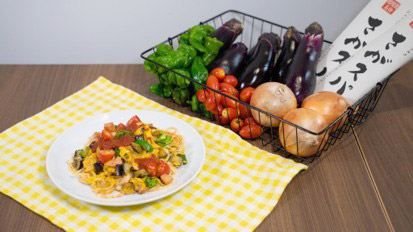 さがスパを使用して作ったパスタ料理